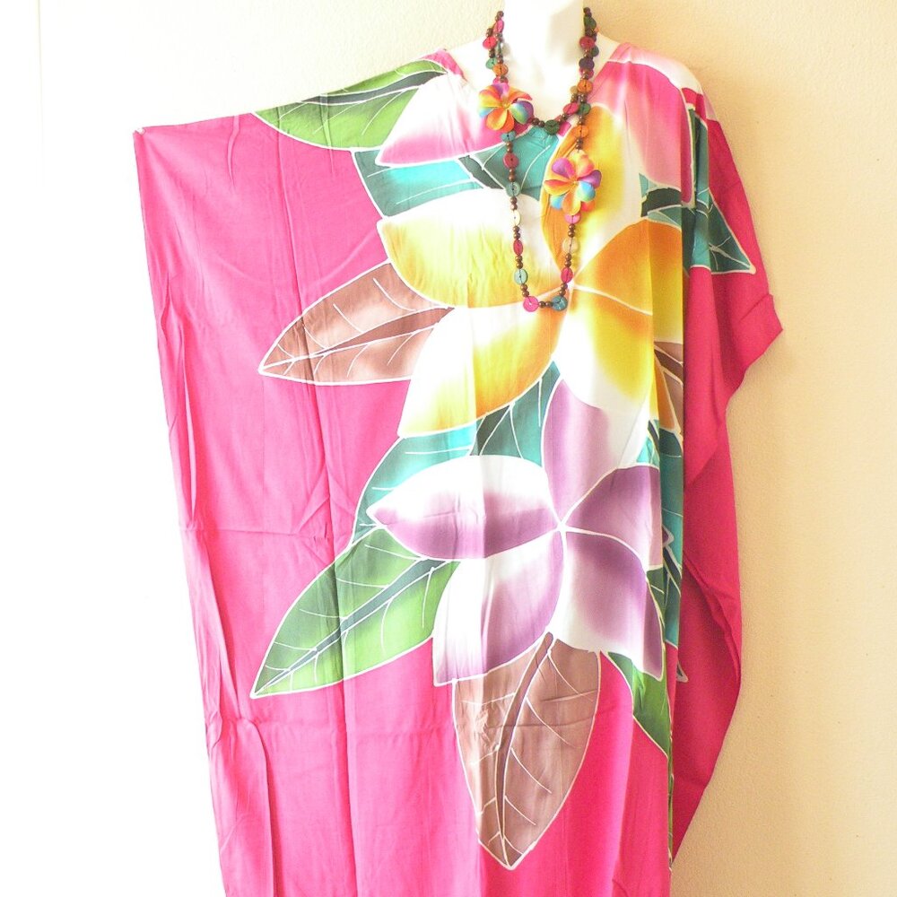 KD426 Floral Batik Hand Painted Caftan Dolman Women Abaya Maxi Dress Up to 5X